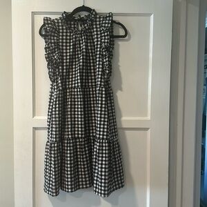 Maeve gingham, black and white check dress